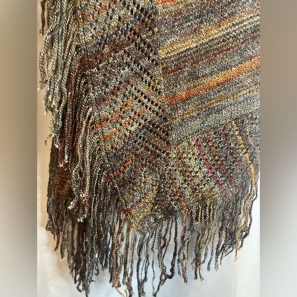 Est 1946 Brown Multicolor Knit Open Front Fringe Sweater Vest Women's Size Small - Picture 5 of 10